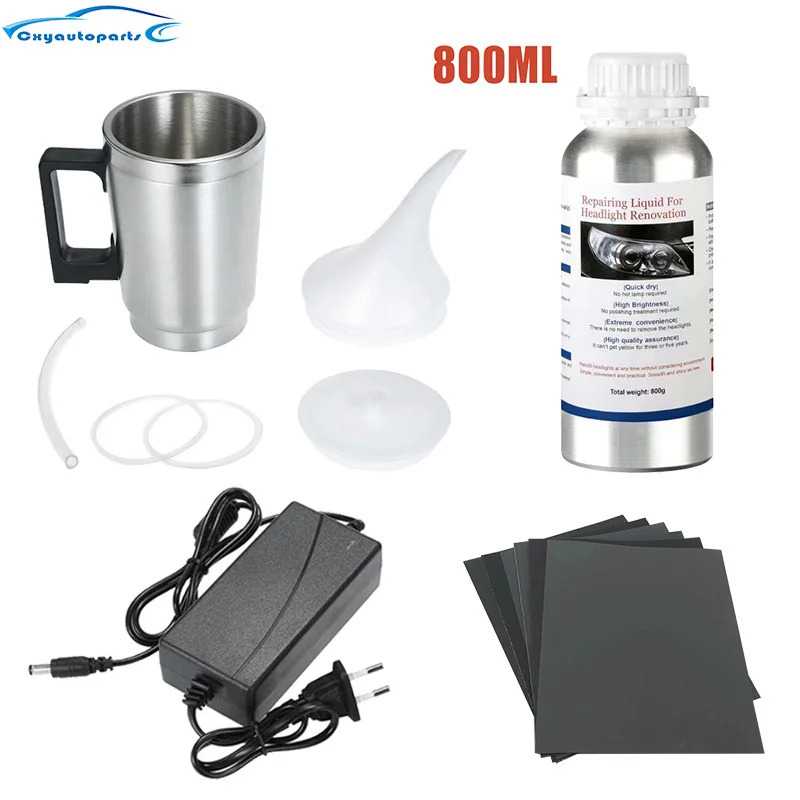 800ML Car Headlights Restoration Liquid Polymer For Headlight Polishing Repair Evaporator Liquid Fumigation Varnish Car Products