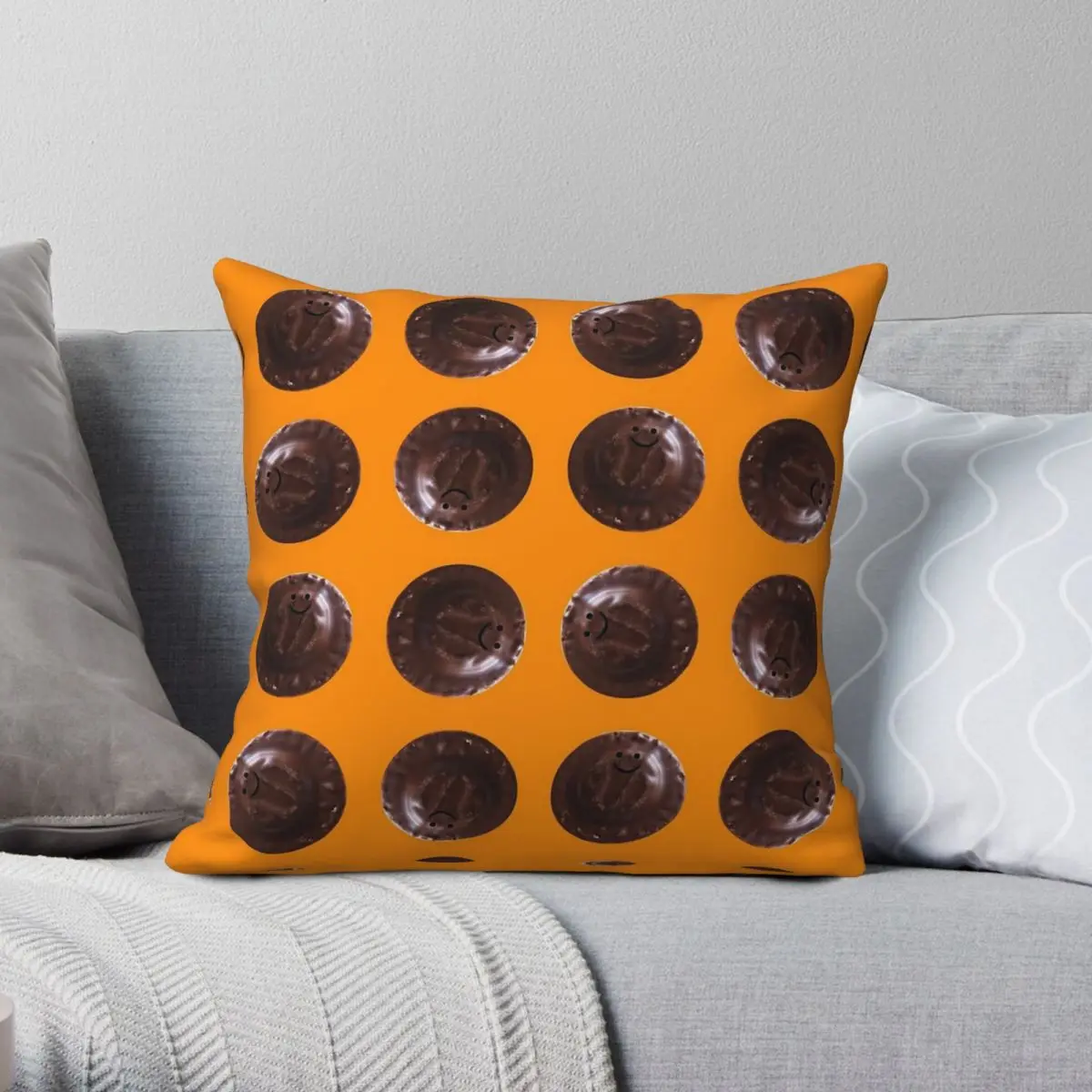 Gerald The Jaffa Cake Square Pillowcase Polyester Linen Velvet Pattern Zip Decorative Throw Pillow Case Room Cushion Cover 45x45