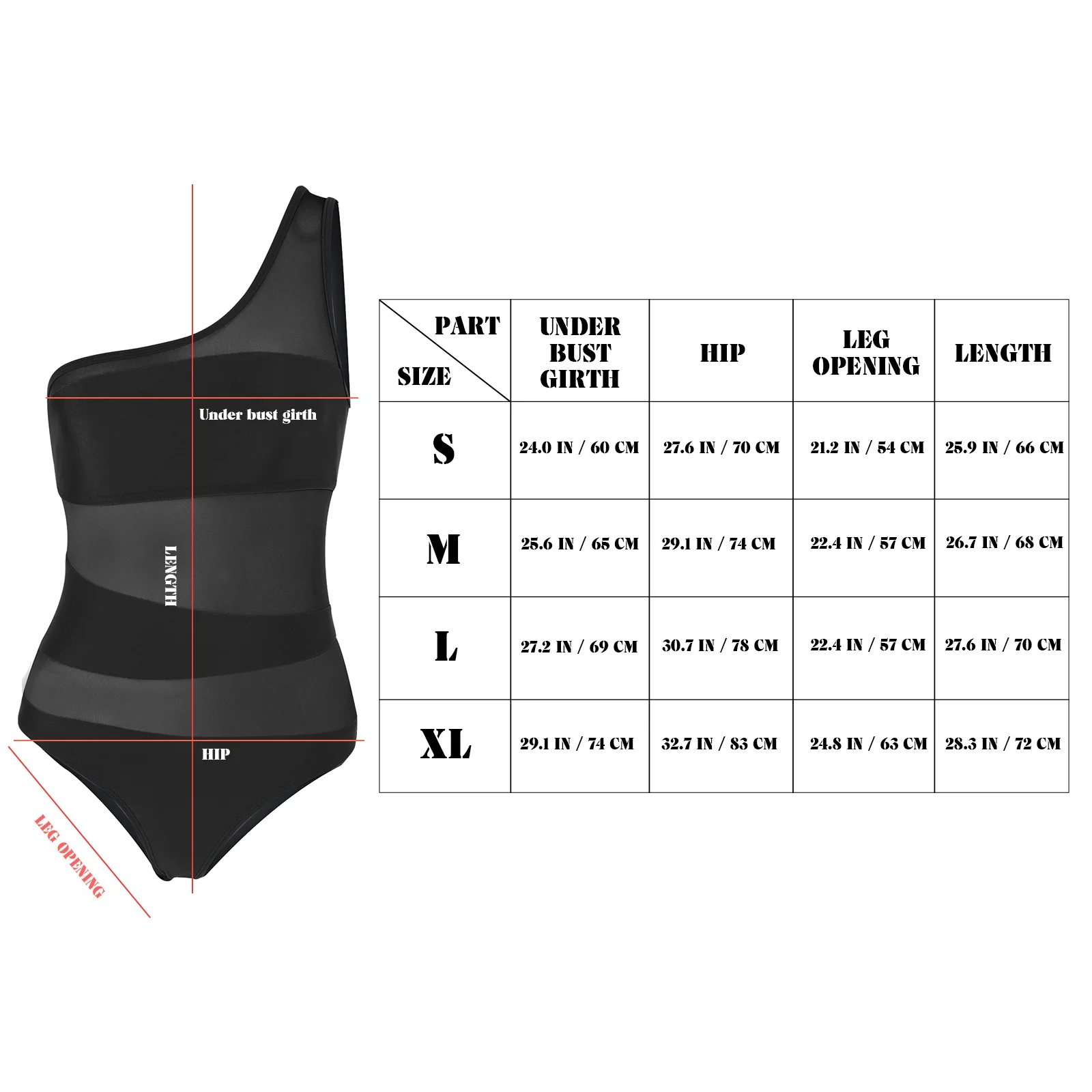 

One Piece Swimsuit Women Size L Mesh One Shoulder Cut Out Design Comfortable Stretchy Bathing Suit for Swimming Beach Pool