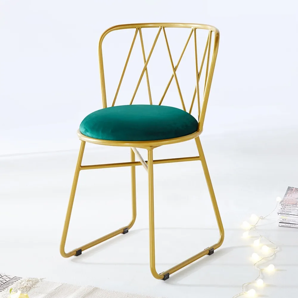 

Unique Comfortable Dining Chairs Velour Cafe Backrest Makeup Dining Chairs Soft Garden Chaises Salle Manger Library Furniture