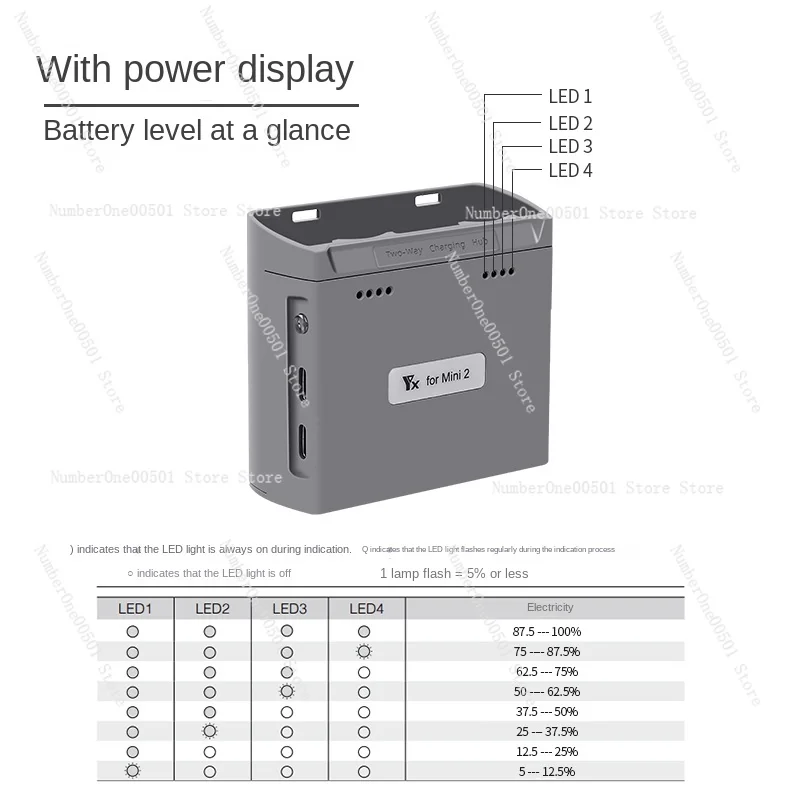 Applicable To  Mini 4K/2/2SE Two-Way Manager Mvaic Charger Battery UAV Accessories