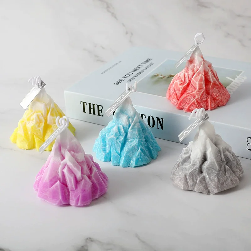 1Pc 3D Volcanic Champagne Scented Candles, Colorful Aromatherapy Soy Wax for Office/Room/Home Fragrance Decoration Birthday Gift