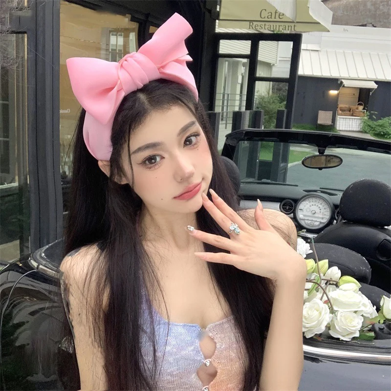 Y2k Bow Headbands For Women High-end Hairbands Korea Hair Accessories Hair Bows Flower Ribbon Head Wrap Hair Band