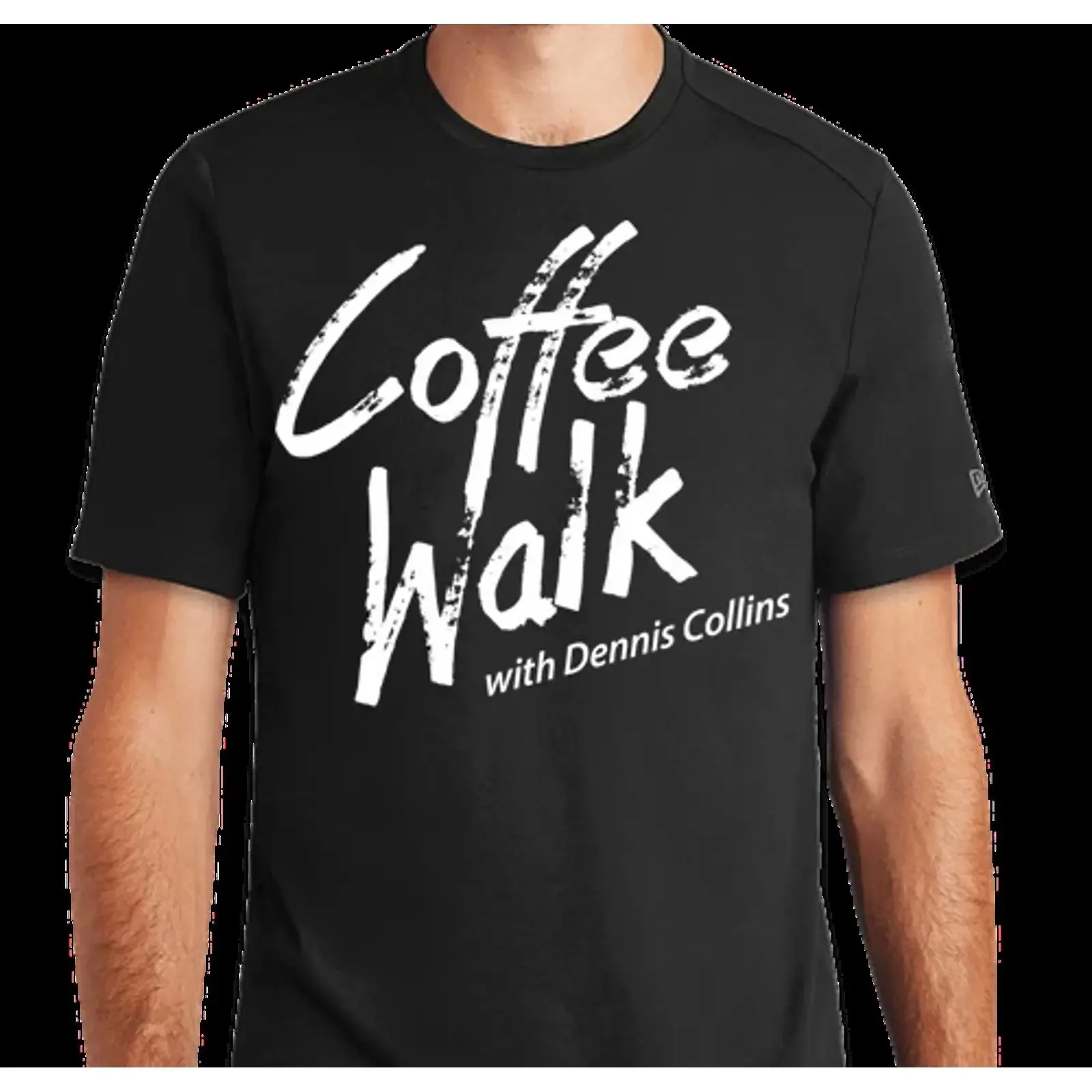 Dennis Collins Coffee Walk Logo T-Shirt Schwarz Vintage Washed Herren-Grafik Atmungsaktiv Modisch Stilvolle Streetwear Dehnbar Weich