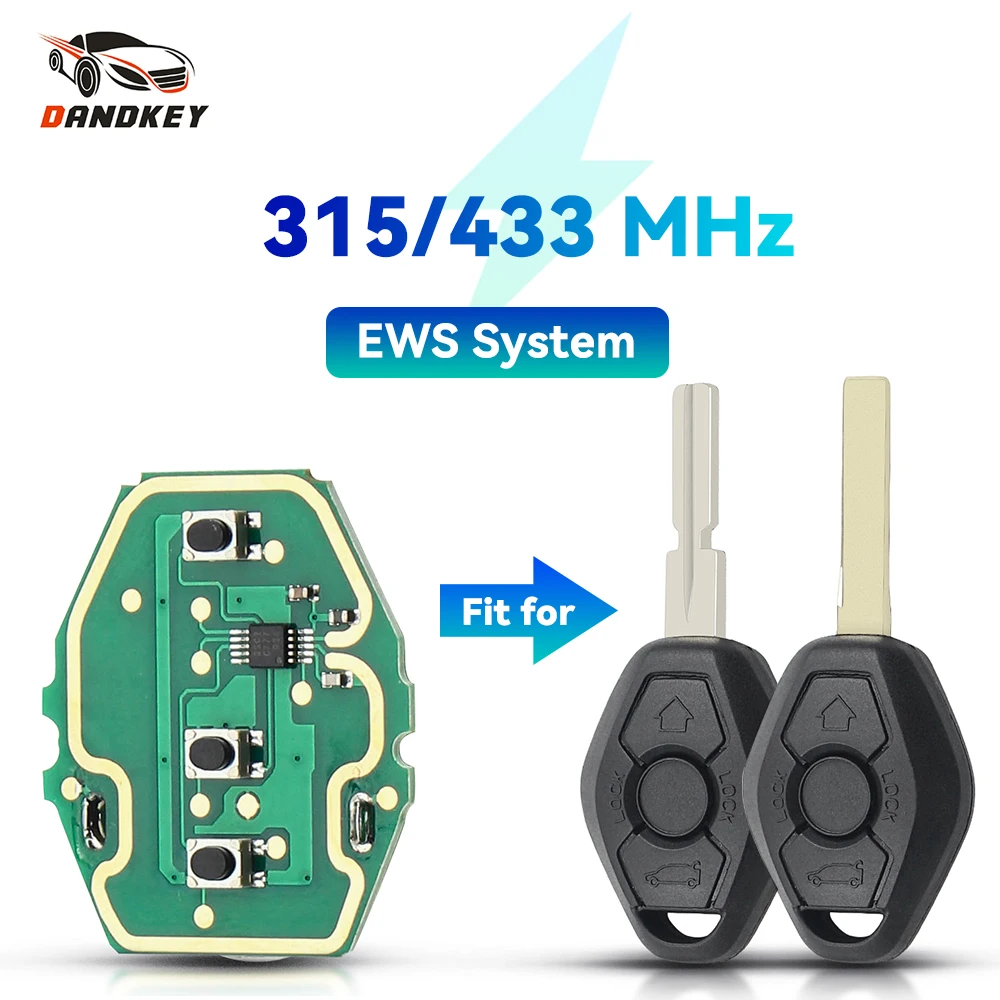 Dandkey 3 przyciski do BMW EWS System zdalnego klucz samochodowy płytka obwodowa sterująca dla BMW 1 3 5 7 serii X 7S X3 X5 Z3 Z4 E38 E39 E46