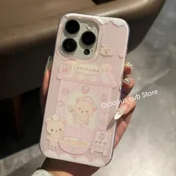 Dessert House Rilakkuma Mobile Phone Case for IPhone 16 15 14 13 12 11 Pro Max Cartoon Simple Cute IPhone XR XS MAX Anti-fall