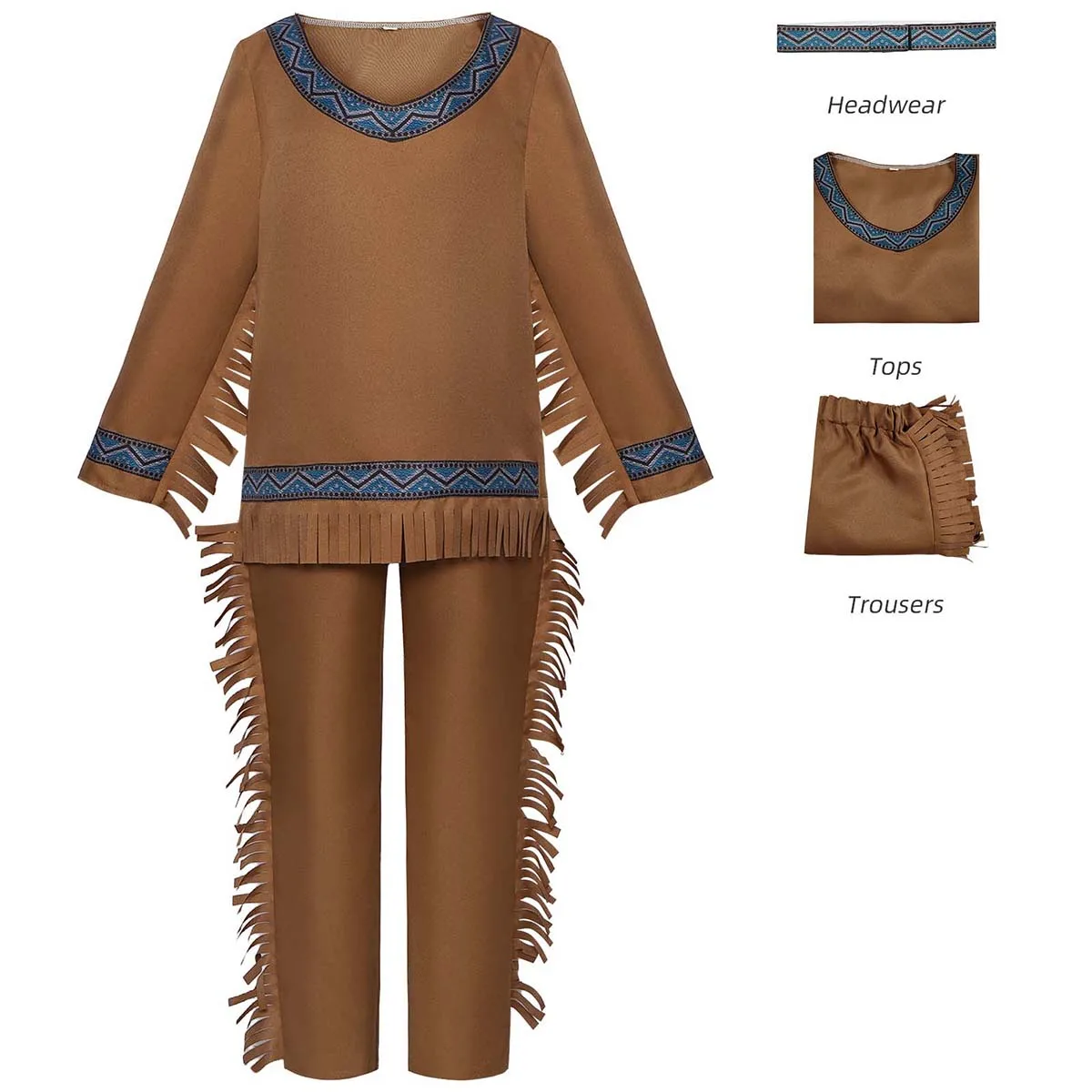 Halloween Festival American Indian Native Cosplay Africa Girls Boys Dance Costume