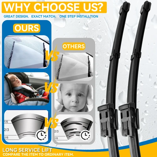 Imagen 2 del producto Erick's limpiaparabrisas LHD juego de limpiaparabrisas delantero y trasero para VW Polo 6R Hatchback 2009 - 2017 parabrisas ventana 24 ""+ 16"" + 11""