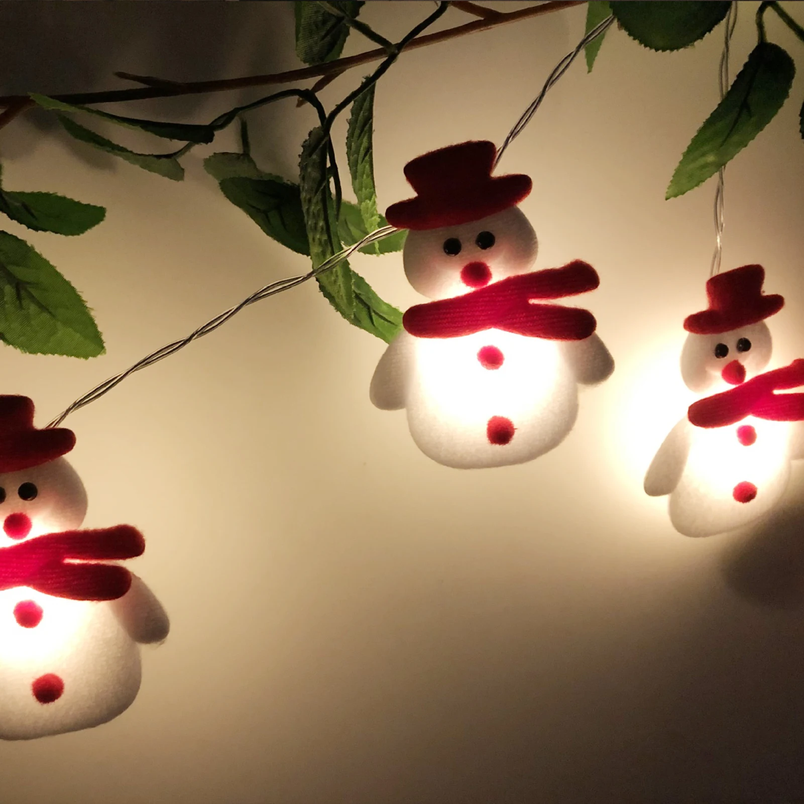 

Christmas LED String Light Snowman Reindeer Santa Claus Warm Indoor String Lights for Winter Wedding Bedroom Fireplace