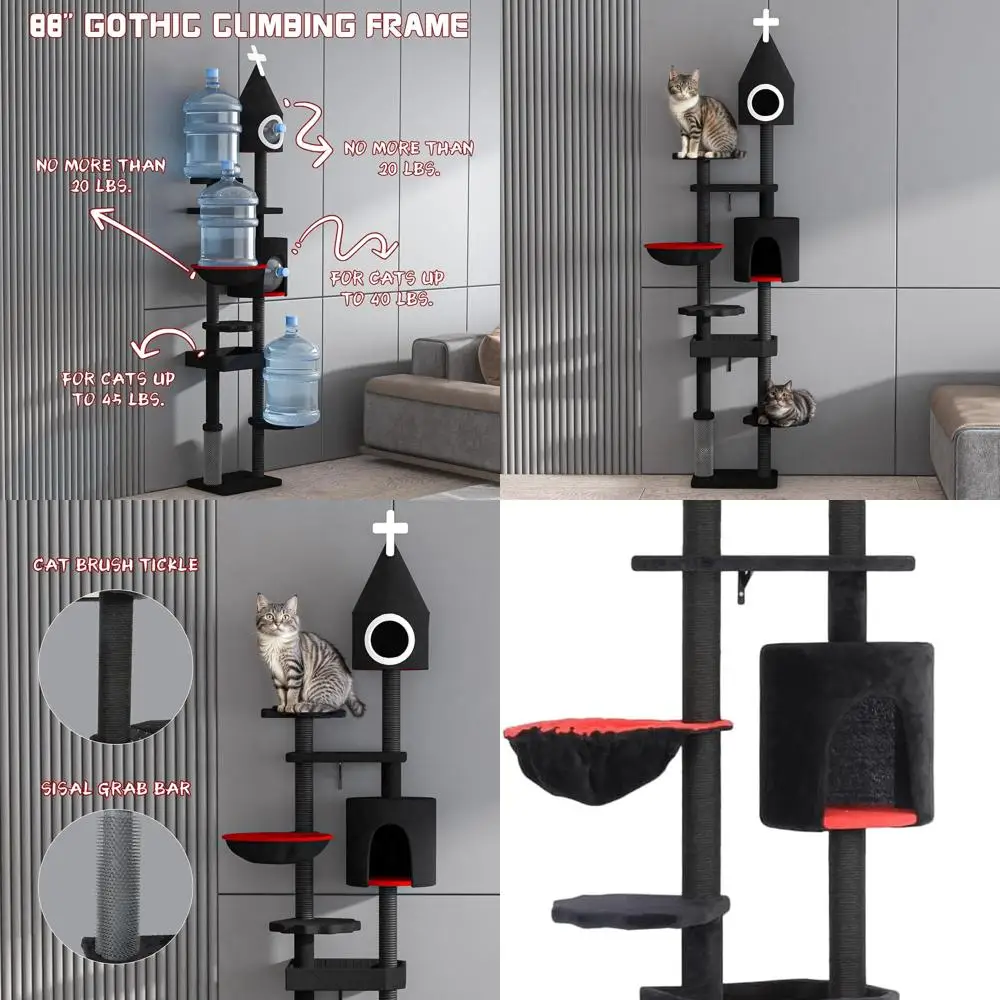 

Elegant 88 High Gothic-Style Cat Tower and Condo for Play and Rest