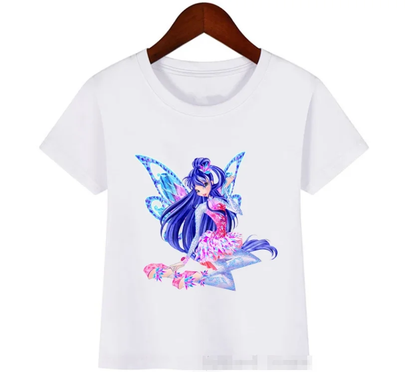 Funny Fairy Mia And Me T Shirt Kids 2024 Summer White Short Sleeve Top For Girl T-Shirt 3 To 13 Years Children's Tee