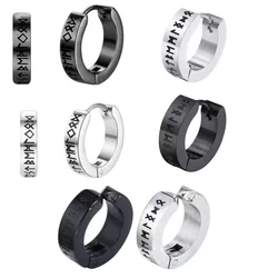 Punk Stainless Steel Simple hoop Earrings For Men Not Fade Ear Clips Street Pop Hip Hop Gothic Jewelry Accessories