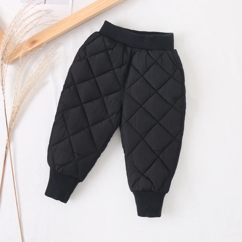 Boys and girls cotton trousers autumn and winter clothes children\'s trousers casual down cotton trousers thick warm pants