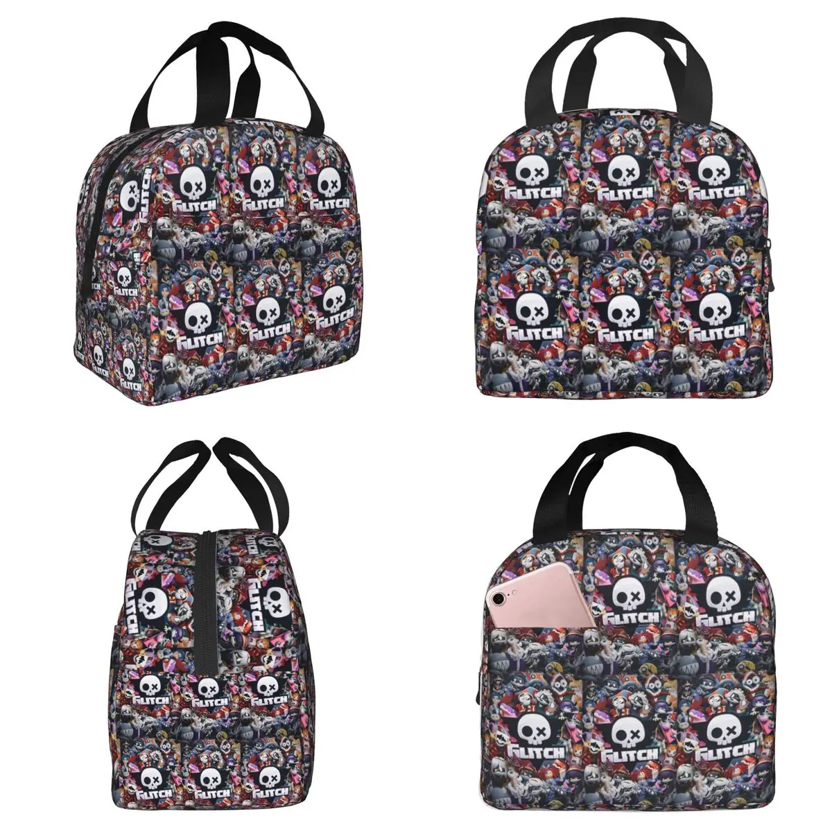 

Chibis Murder Drones Uzi Doorman Fuzzy Insulated Lunch Bag for Women Office Cooler Thermal Food Box Tote Lunch Boxes Container