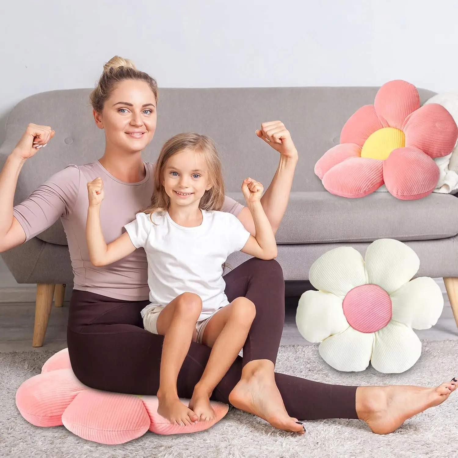 

Colorful Flowers Seat Cushion Stuffed Cotton Cute Plush Flower Chair Pads Plant Throw Pillows Floor Butt Mat Suitable As Gift