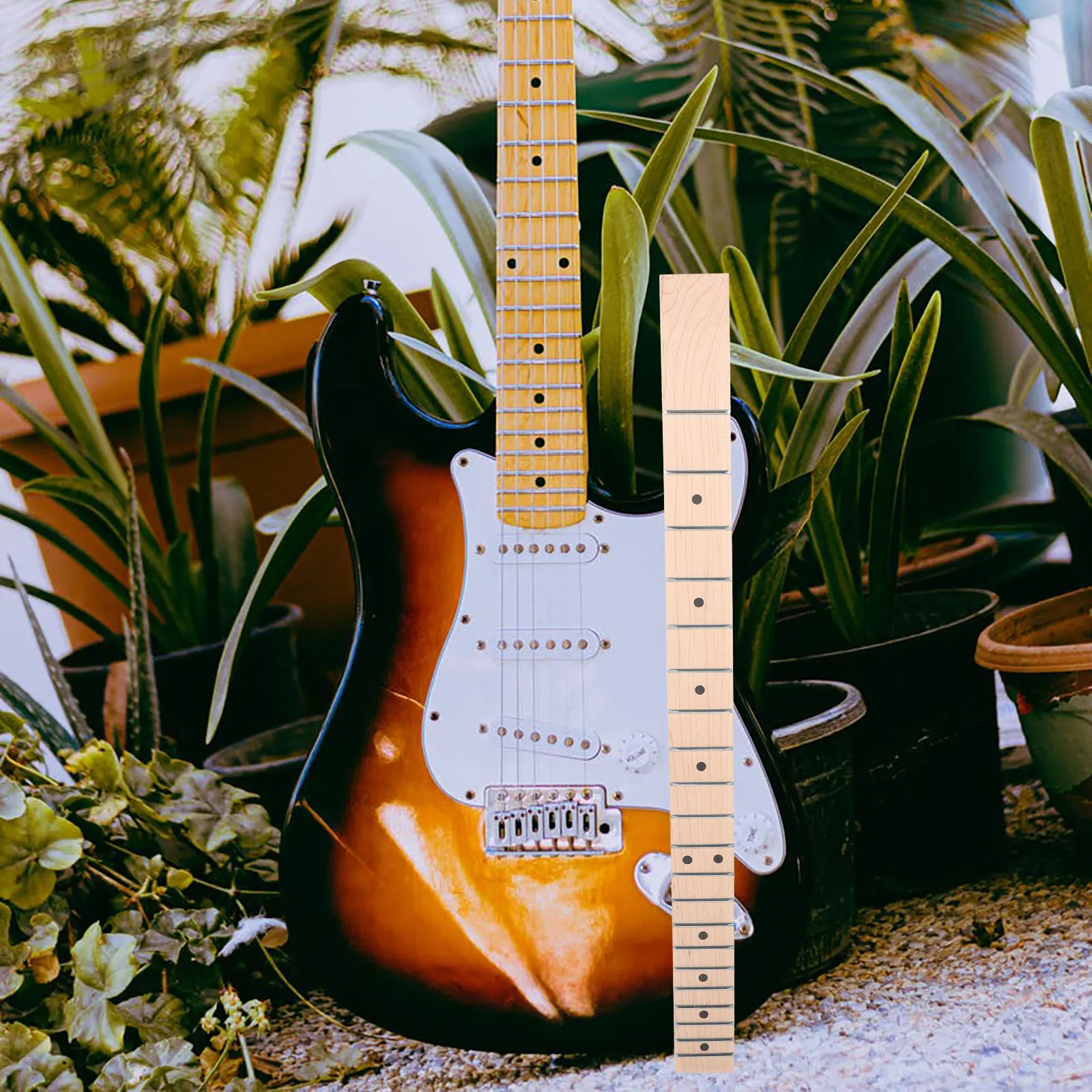 

Electric Neck Replacement 21 Frets Solid Wood Fingerboard For Folk Acoustic Guitar Repair Upgrade Part Compatible With