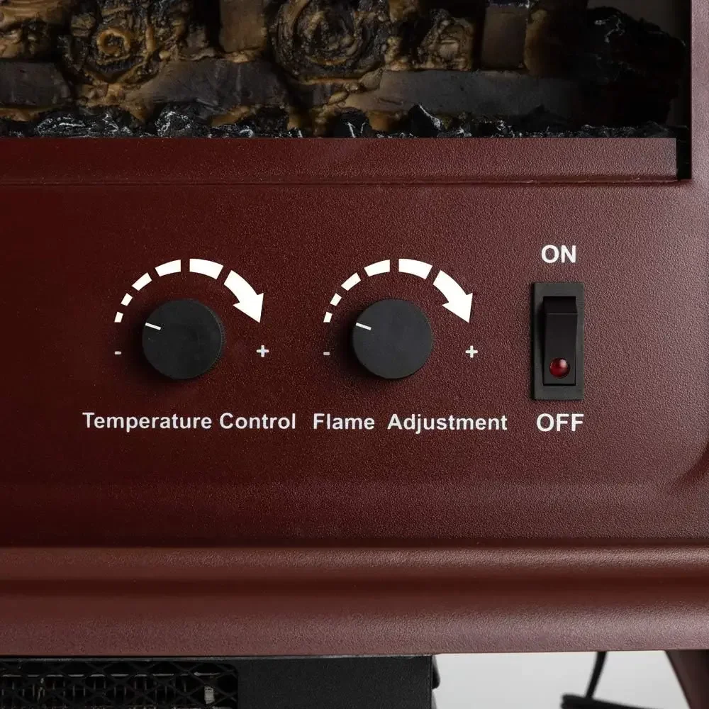 E-Flame USA Jasper Cheminée électrique autoportante Poêle Chauffage-Réaliste 3D Log & Fire Effprotected (Rouge) 750-watt sur Low1500-watt