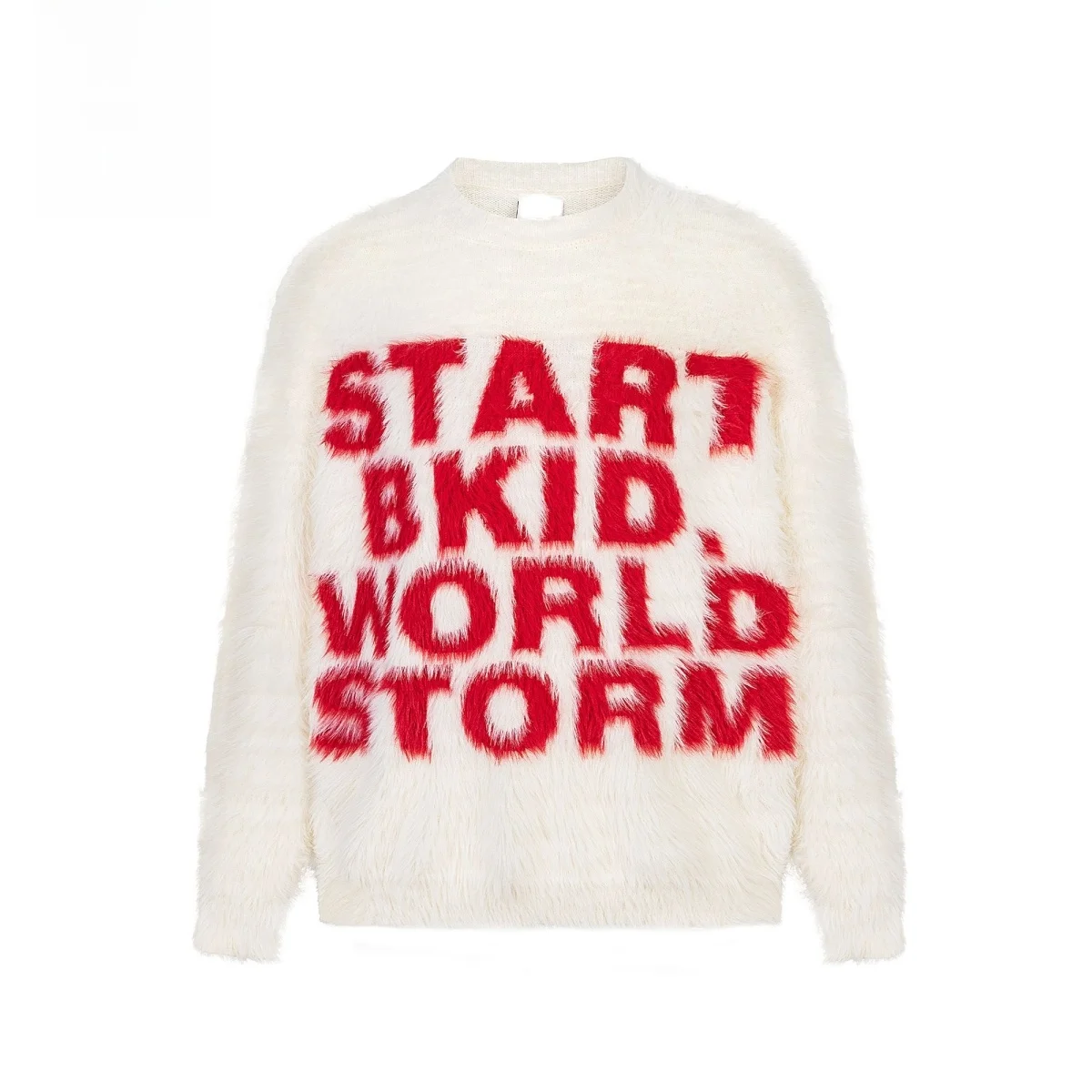 トレンディなレイジースタイルミンクファーセータールーズユニセックスアメリカンレトロブランドカップルのトップコートポリエステル繊維秋長袖