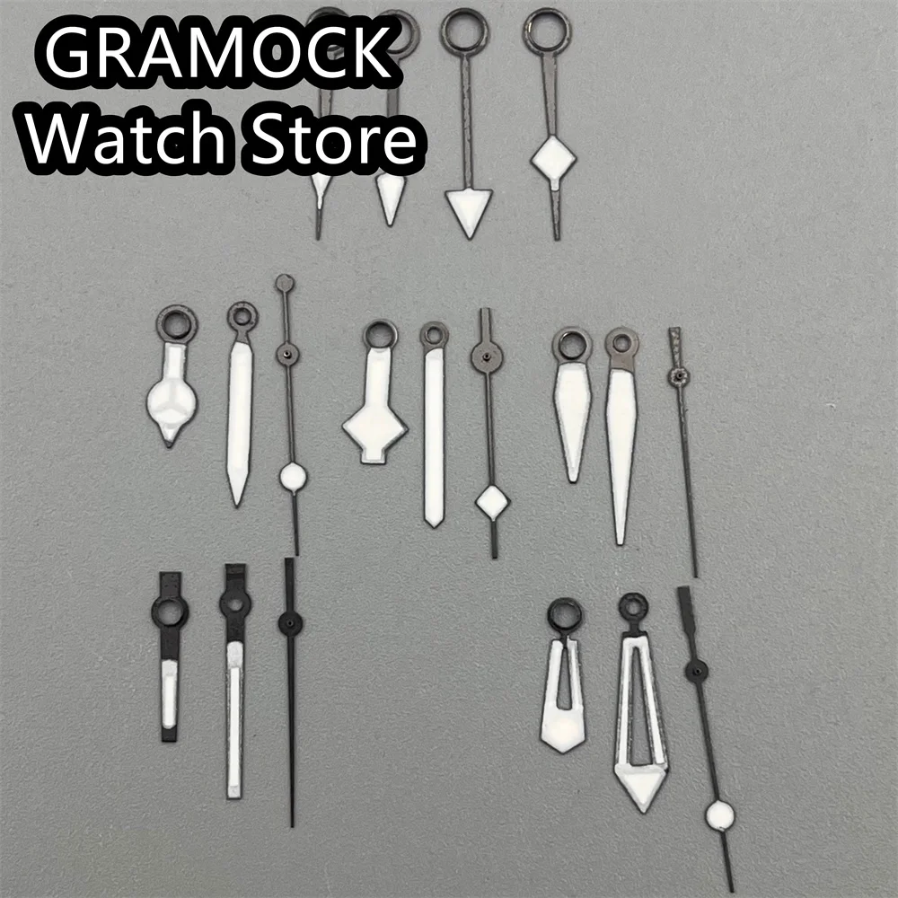GRAMOCK Watch Hands Vintage Retro Bronze Watch Hands Green Luminous for NH34 Movement GMT Needles
