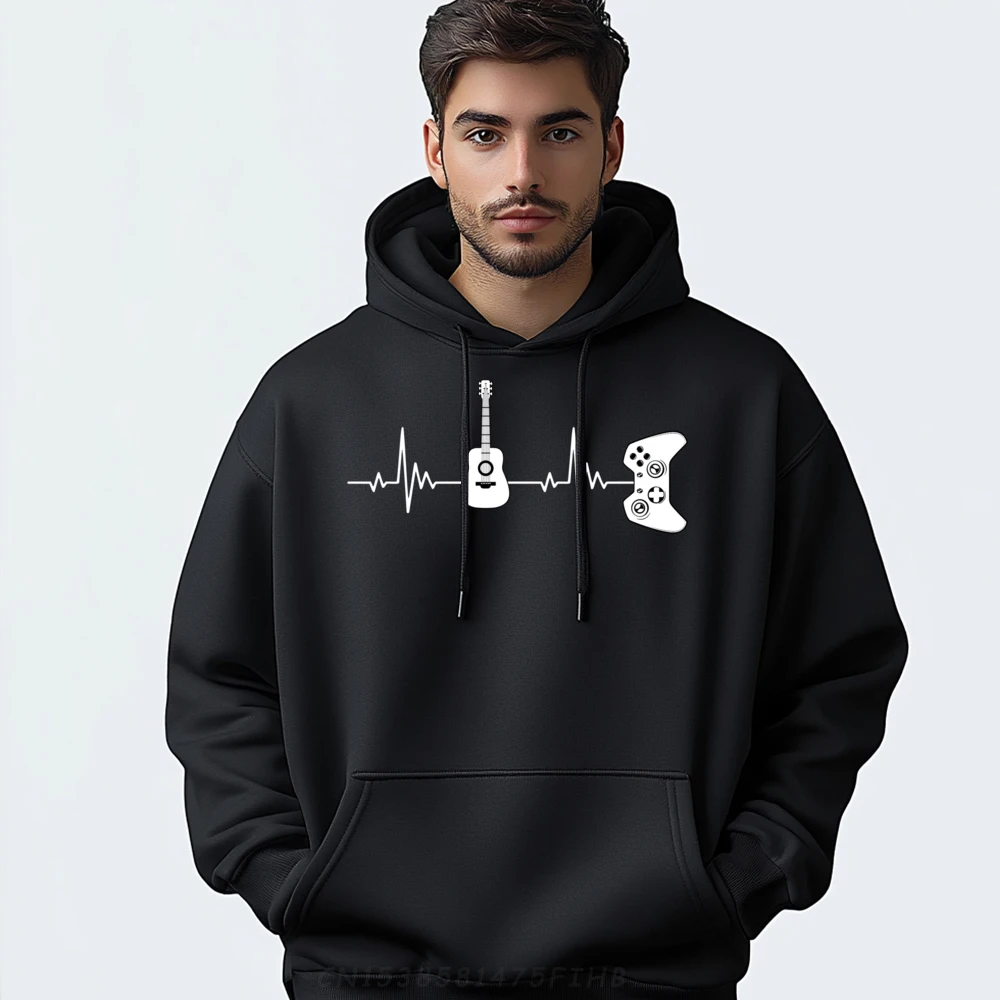 

Guitar Gamer Heartbeat Mens Designer Clothes Youth Polyester Hoodie Men Thanksgiving Man Sweatshirts