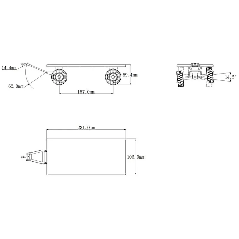 JDM-122 โลหะ 1/14 Trailer สําหรับ RC รถยกไฮดรอลิก DIY สําหรับ Tamiya Lesu สําหรับ Scania Man Actros Volvo รถอะไหล่ Rc รถบรรทุกรถพ่วง