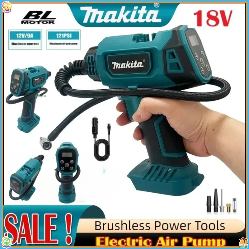 

Makita Cordless Inflator Electric Air Pump Car mounted air compressor Automatic Handheld Air Compressor 18V Power Tool