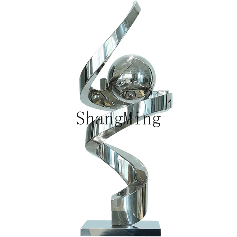 

CL hotel lobby stainless steel sculpture model room decoration ornament living room entrance large floor metal decoration