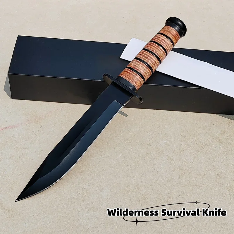 Portable sharp camping knife outdoor portable knife high hardness thickened wear-resistant straight knife