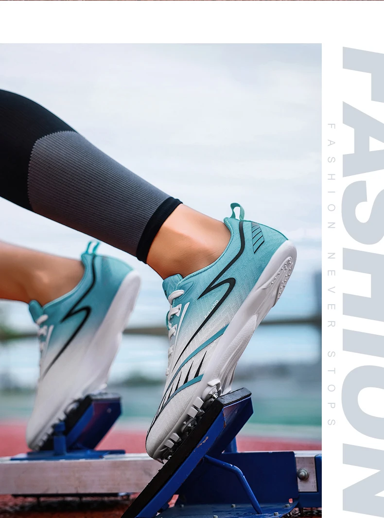 Men Track Spike Soft Professional Athletic Long Jump Running Field Sprint Shoes Light Weight Non Slip Nails Race Racing Match