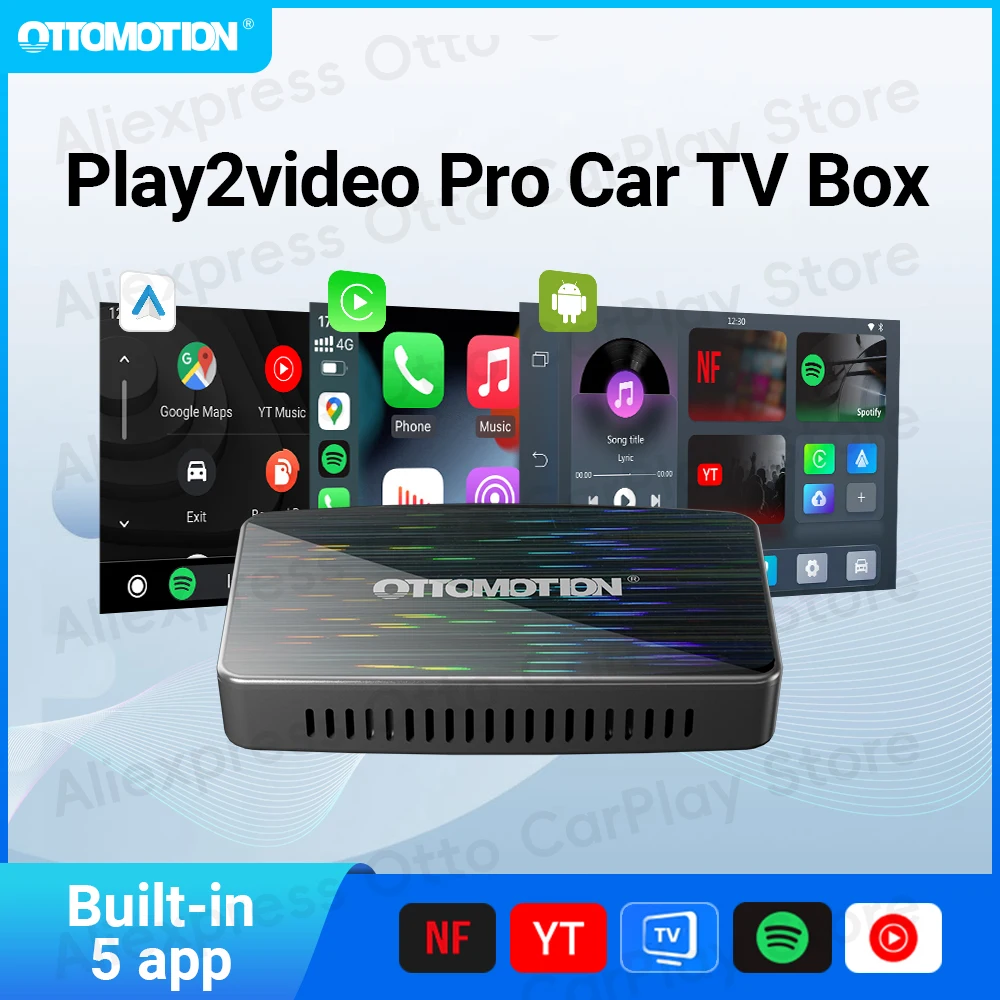 Play2video Pro Wireless CarPlay Android Auto Adapter TV AI Android 12 Box for Original Wired CarPlay Car New Arrivals Men Gift