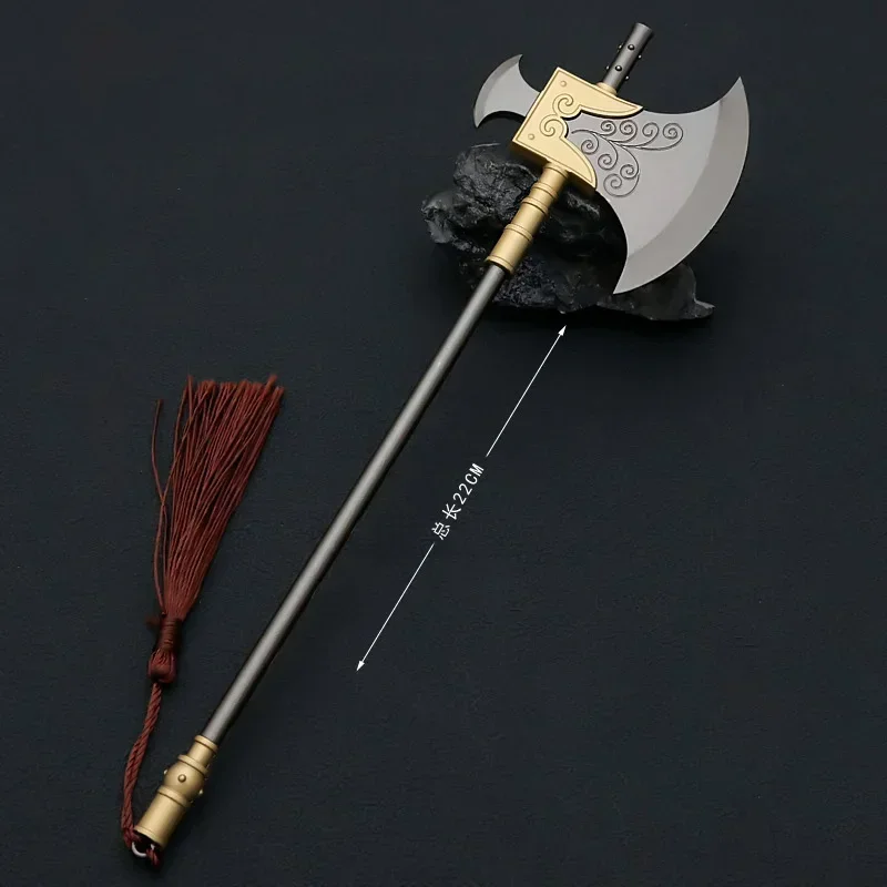 22cm The Urgent Vanguard Axe Movies Periphery Real Water Margin Uncut Knife Metal Weapons Model Ax Collection Cosplay Gift Toys