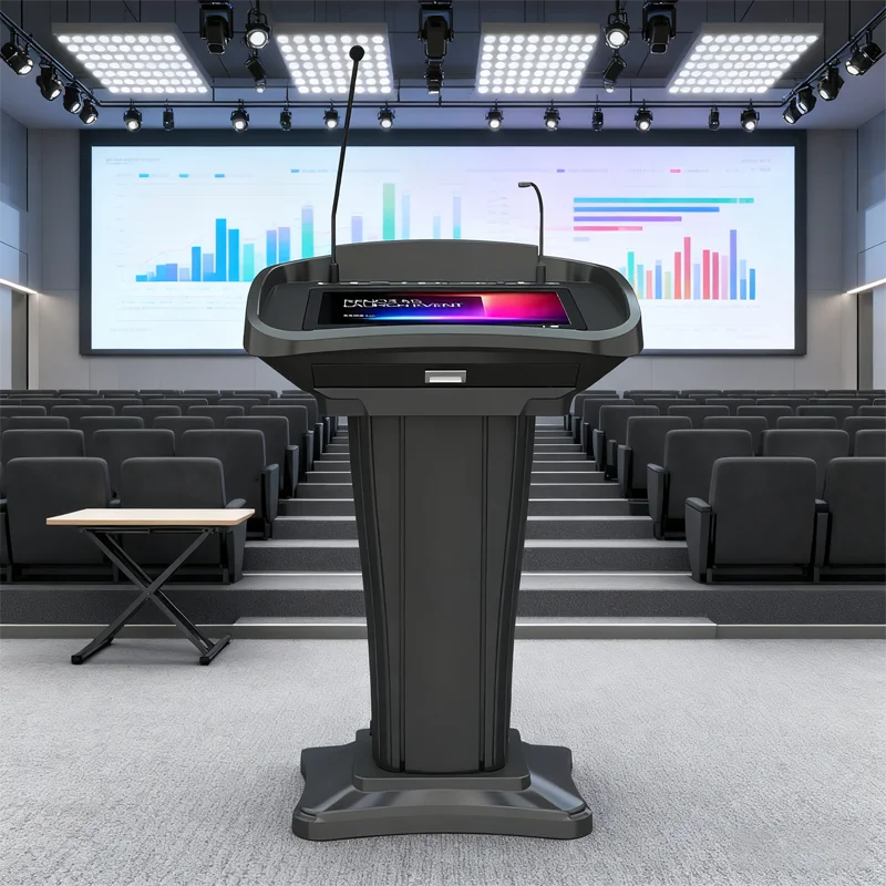 Digital Podium for Conference with the 21.5-Inch Touch Screen Conference System Podiums Slim Body Digital Smart  Podium Lectern