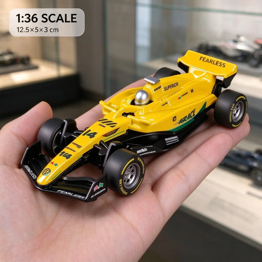 1:36 Formula 1 Diecast Racing Car Model, Pull Back Function, Alloy Replica, Static Display, Christmas Gift for Motorsport Enthus