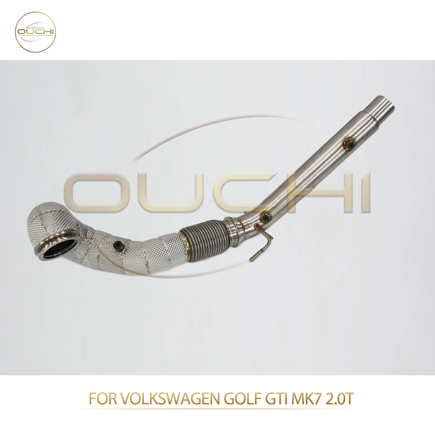 

OUCHI Factory Direct Sales Catalytic Downpipe for Volkswagen Golf GTI MK7 2.0T Exhaust 101mm Design Pipe With V-shaped Buckle