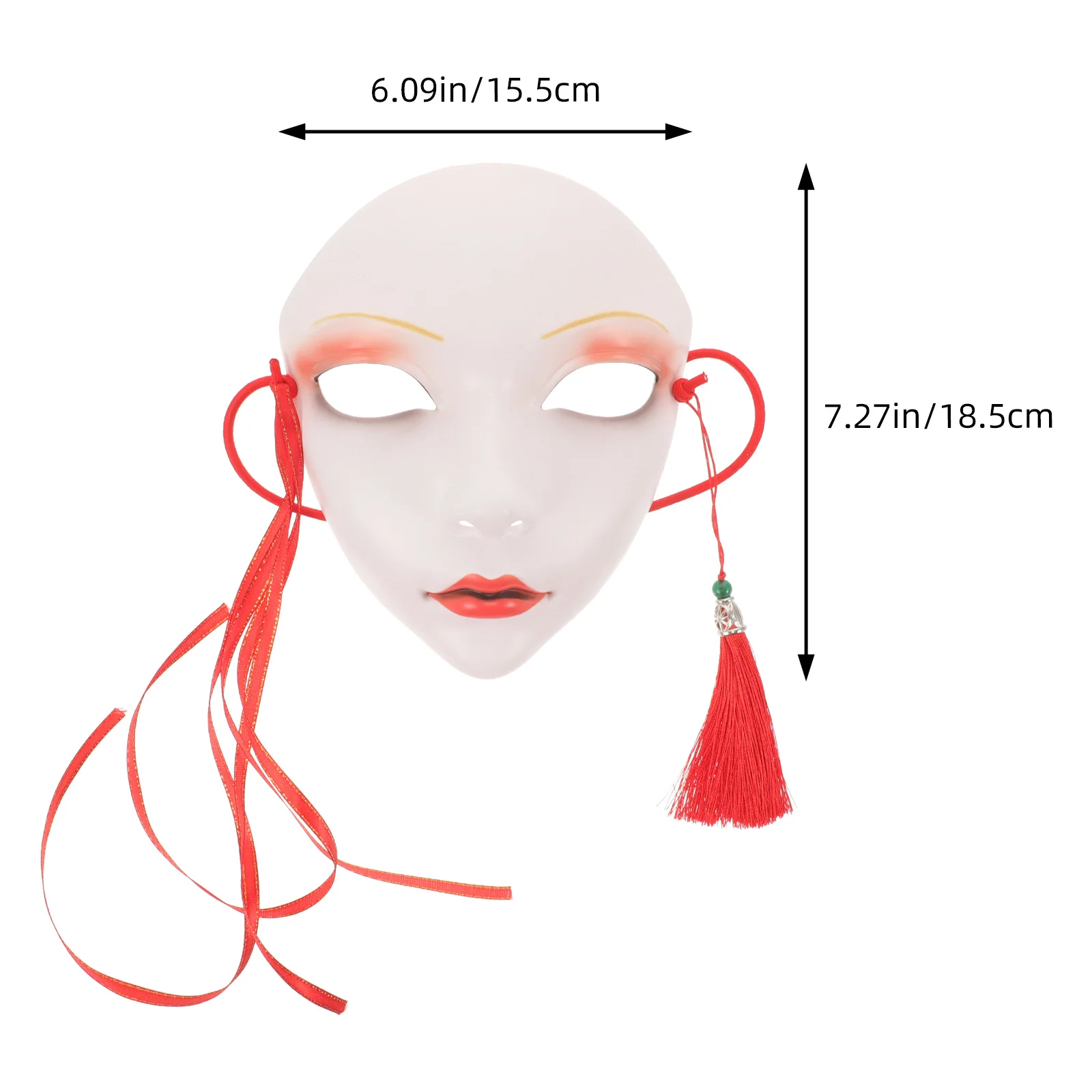 Masque Hanfu Tim pour adultes, décor de fête d'Halloween, accessoire de farce en plastique, cosplay