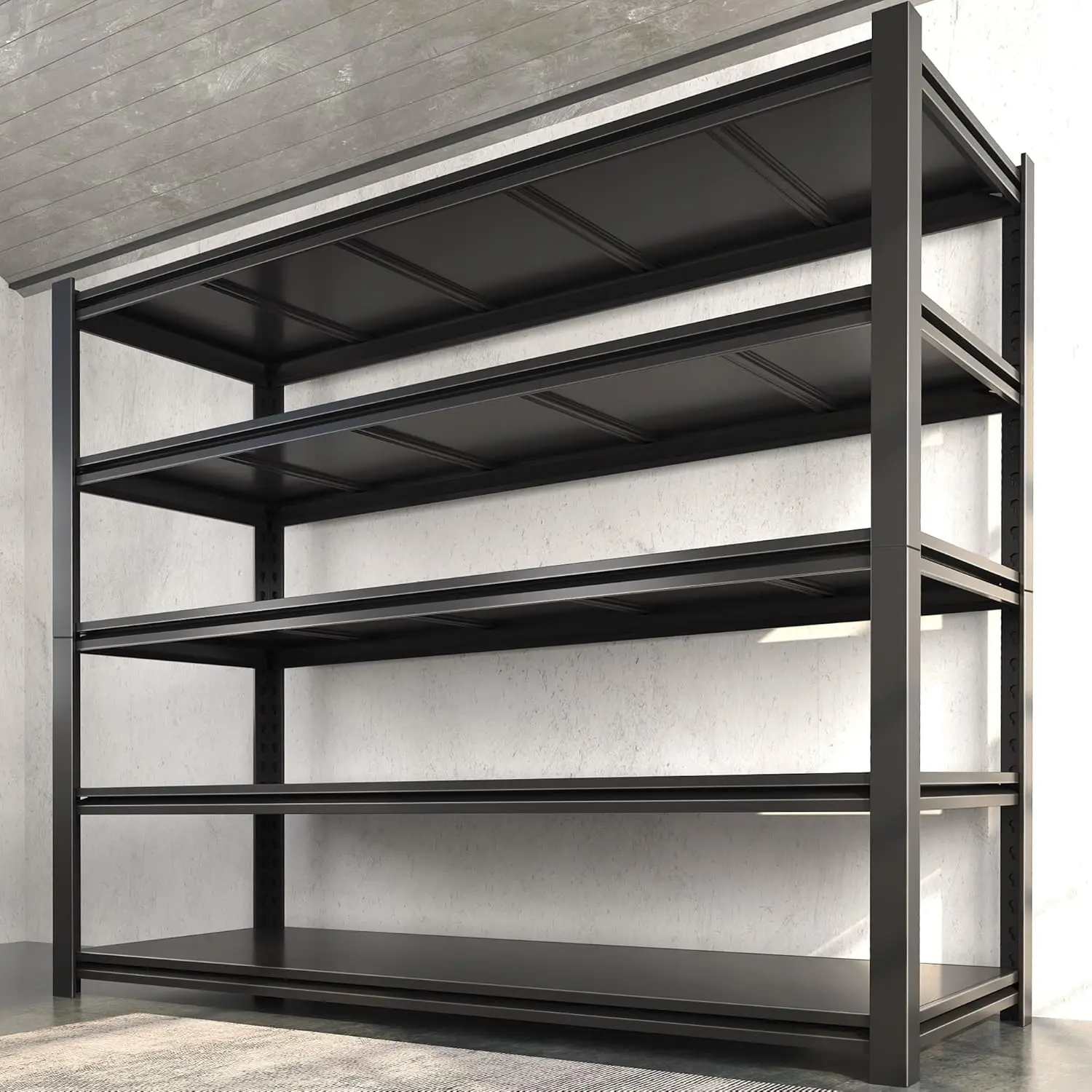 رفوف المرآب رفوف معدنية شديدة التحمل 3000 رطل أرفف تخزين قابلة للتعديل 5 أرفف معدنية للتخزين الصناعي