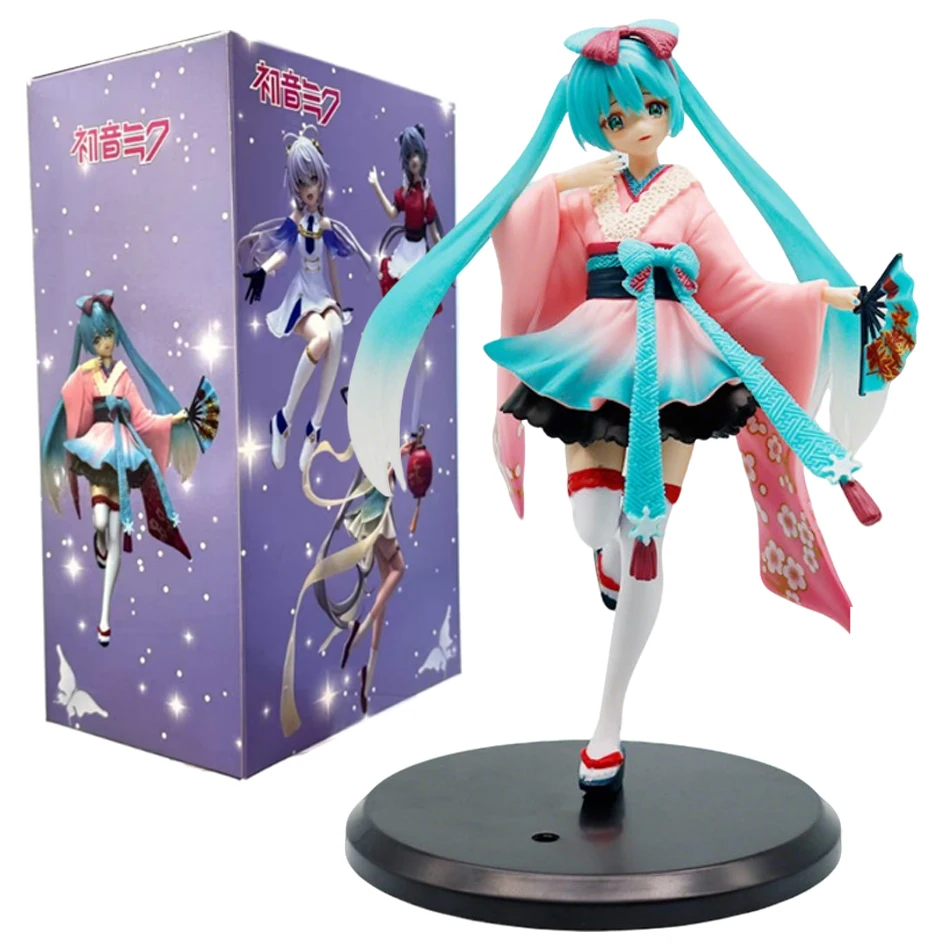20cm moda hatsune miku anime figura quimono hatsune miku figuras de ação kawaii menina estatueta pvc coleção modelo brinquedos atacado
