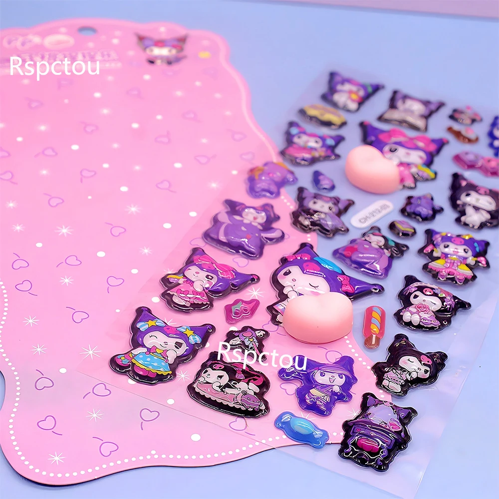 Kawaii سانريو الأرداف ملصقات كورومي ميلودي سينامورول الكرتون لينة قرصة الضغط ثلاثية الأبعاد فقاعة ملصق اللعب الهدايا #6