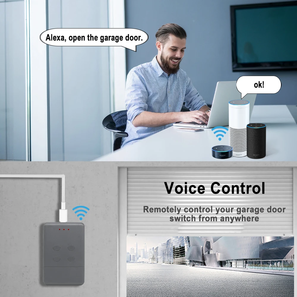 هورمان واي فاي الذكية فتحت باب المرآب 868 ميجا هرتز التحكم عن بعد تويا Smartlife App الموقت HSM4 HSM2 HSE2 HSE4 HS4 الارسال اليكسا #4