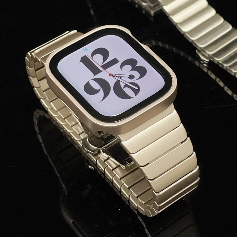 Luxury Stainless Steel Band for iWatch 8 45mm Ultra 49mm Strap 42mm 44mm 40 41mm Starlight Bracelet for Apple Watch 7 6 5 4 Se 3