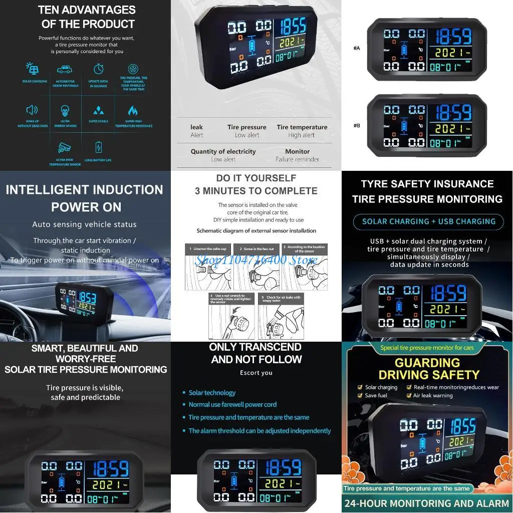 

y1gd Commonly Used Tyre Pressure Gauge Tire Pressure Monitoring Systems TPMS Vehicle Tire Pressure Alarm System