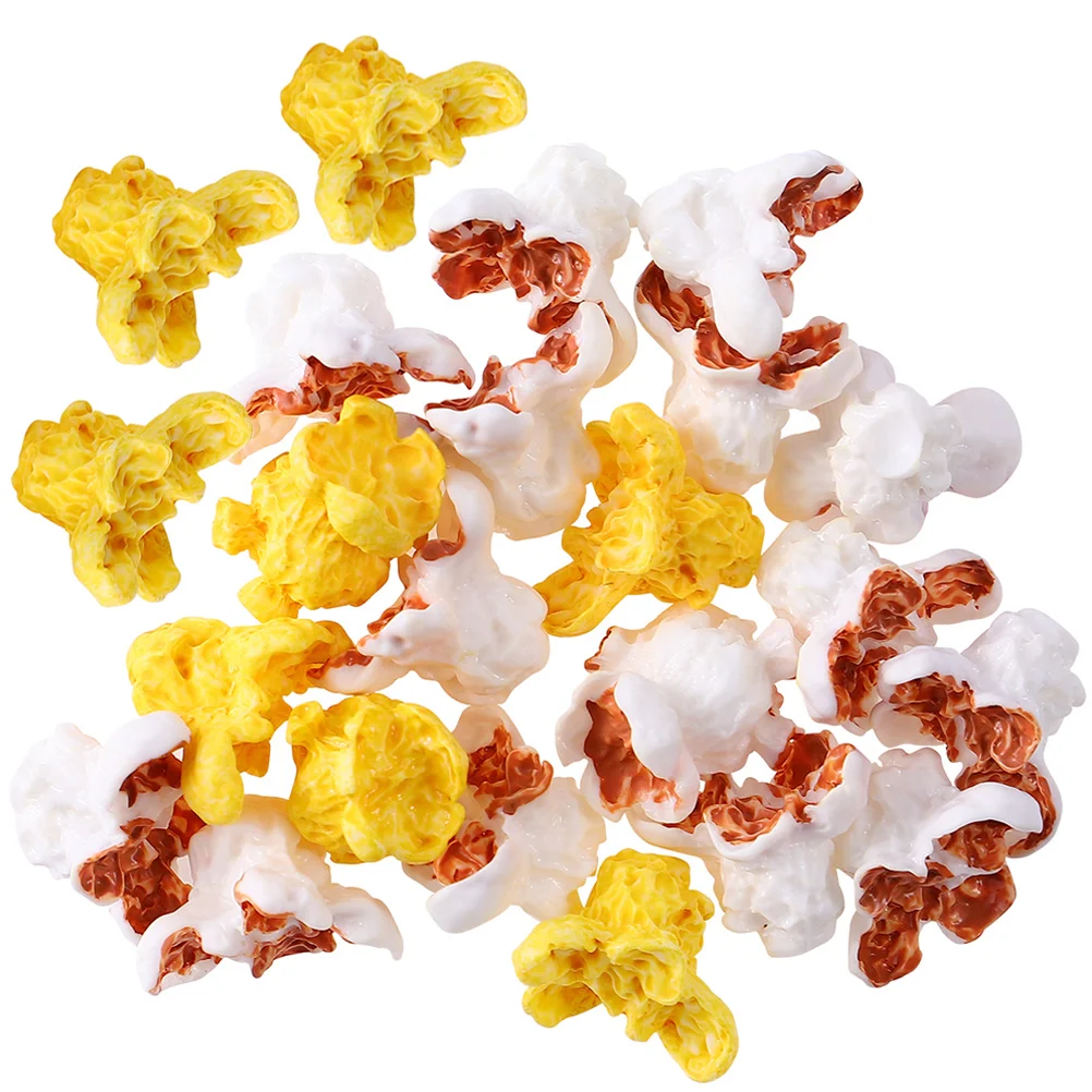 

50 Pcs Artificial Popcorn Lovely Toy Photo Prop Faux Fashion Fake Decor Mini Accessory Resin Miniature