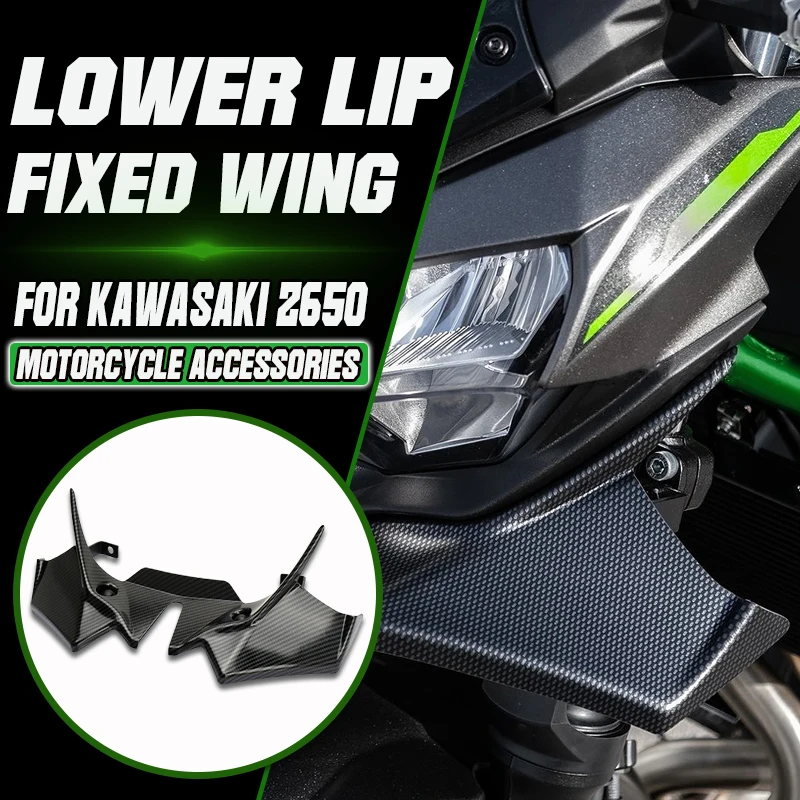 

New Motorcycle Front Spoiler Winglets Aerodynamic Wing Spoiler Front Fairing Accessories For Kawasaki Z650 Z 650 z650 2021-2025