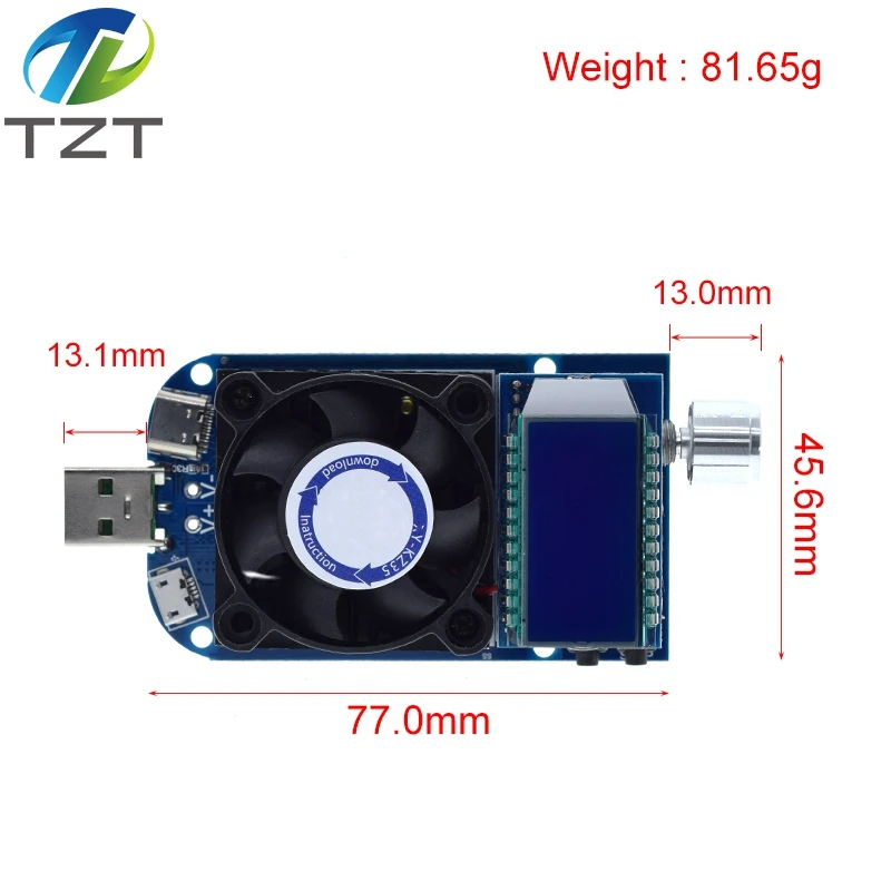 25W 35W QC2.0 QC3.0 USB electronic load adjustable constant current aging resistor battery voltage capacity tester voltmeter