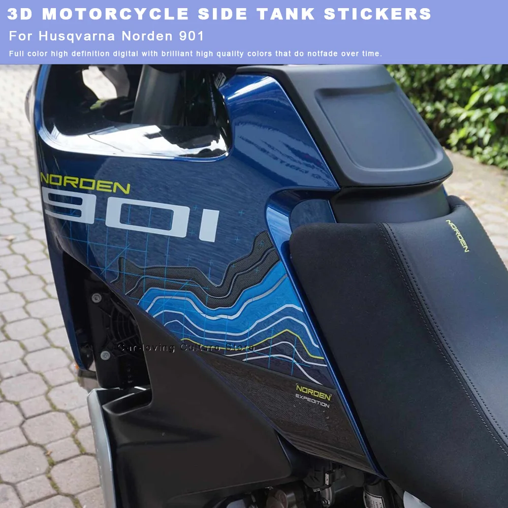 

For Husqvarna Norden 901 Waterproof Protective Sticker Motorcycle Guards Side Tank Stickers 3D Epoxy Resin Sticker