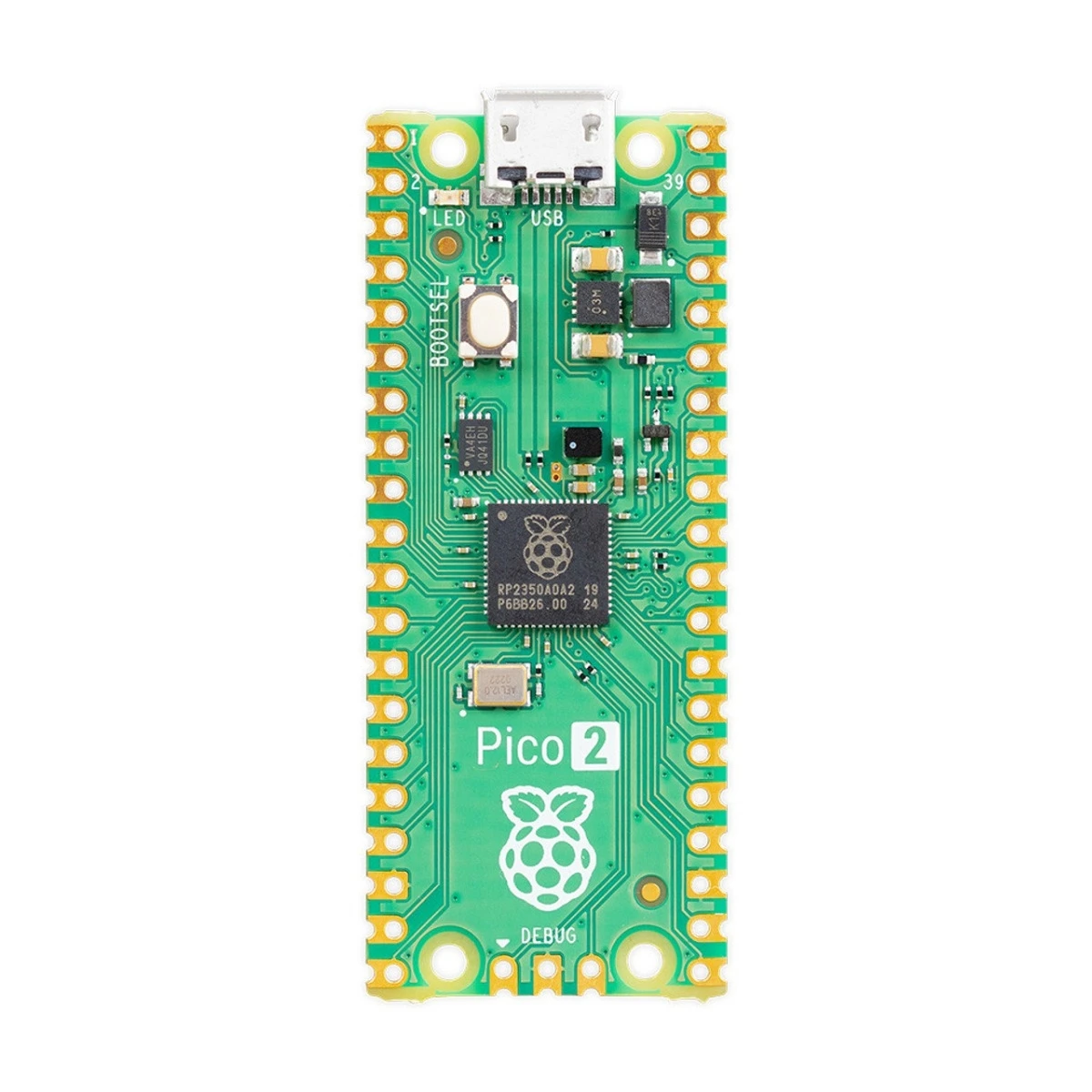 Raspberry Pi Pico 2 Development Board, Baseado em Chip Oficial RP2350, 520KB on-chip, 4 MB, QSPI Flash, Original