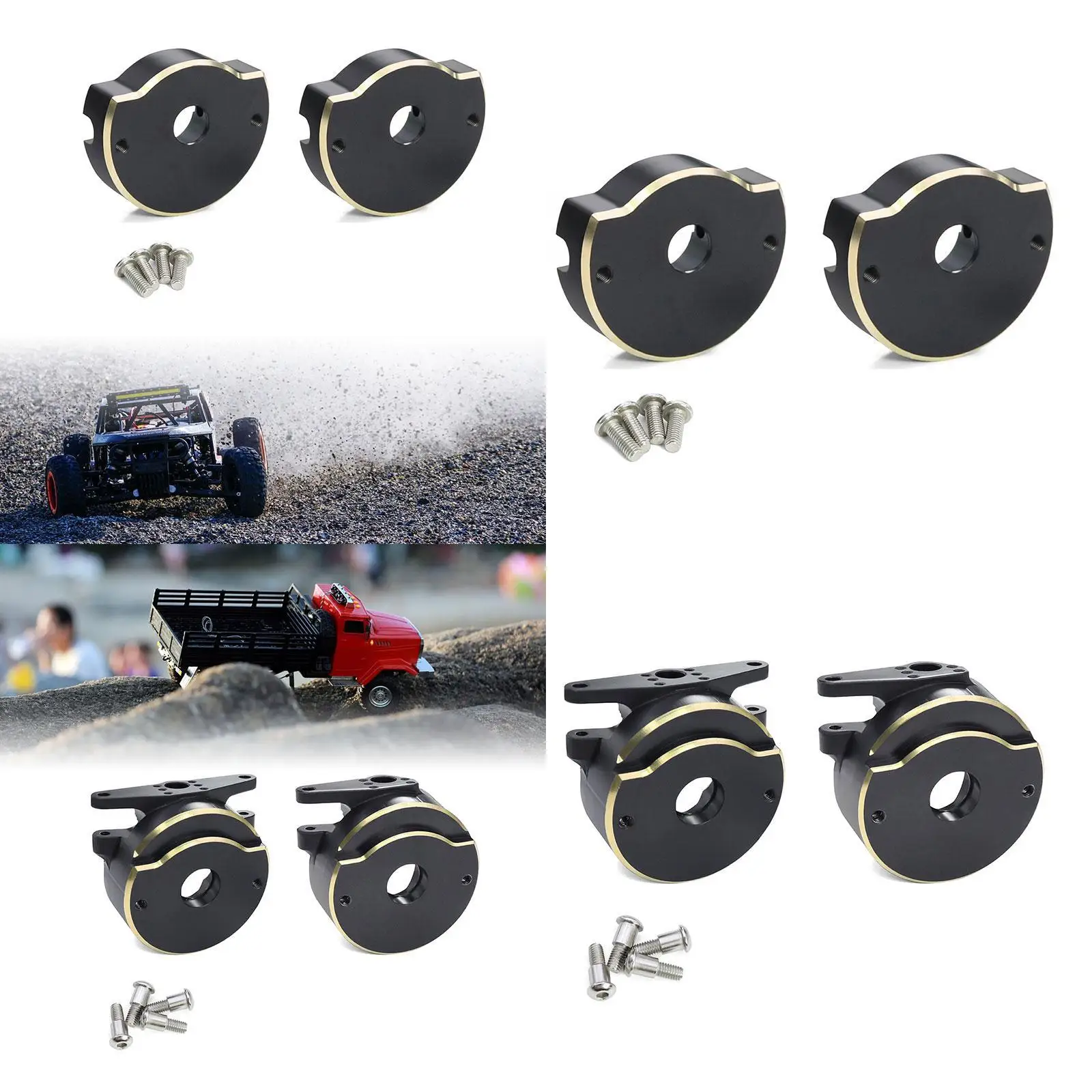 

2x латунные противовесы для осей RC, прочные латунные аксессуары для DIY-модификаций, металлические улучшенные детали для грузовиков H10 Optic Crawler