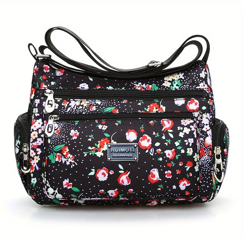 Ladys All Over Vintage Pattern Shoulder Bag Female Zipper Versatile Hobo Crossbody Bag Women's Large Capacity Classic Bag