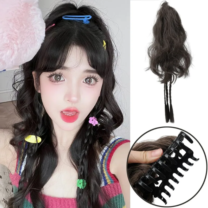 Y2K Girls Boxing Braids Fashion Wig Braid for Women Synthetic Wig Dough Twist Braid Traceless Invisible Hair Clip Boxing Braid