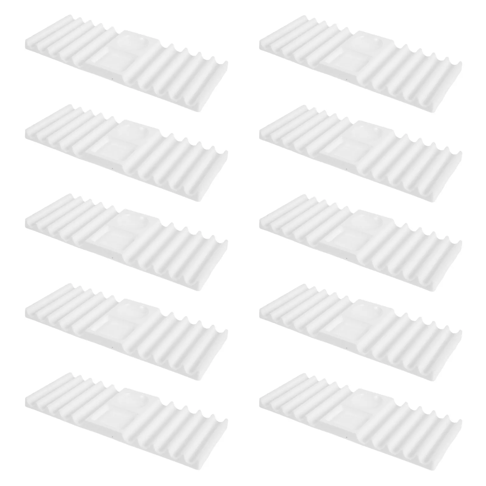 10Pcs Multi-Functional Nail Art Organizer Tray Acrylic Nail Palette Brush Holder Tip Stand Color Mixing Surface Spill-Proof